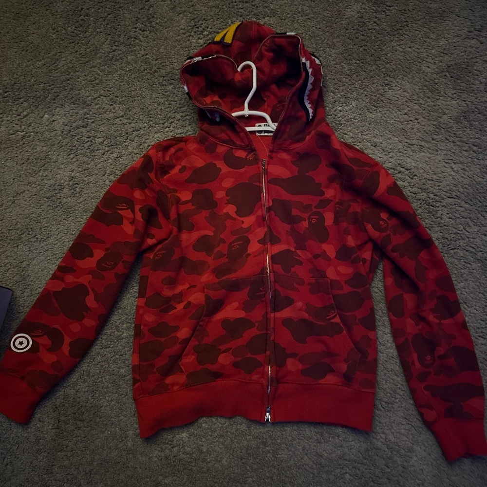 Red camo bape Zip-Up Hoodie